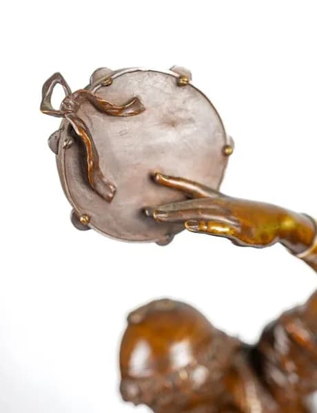 Eugene Marioton Esmeralda bronze sculpture with black marble base