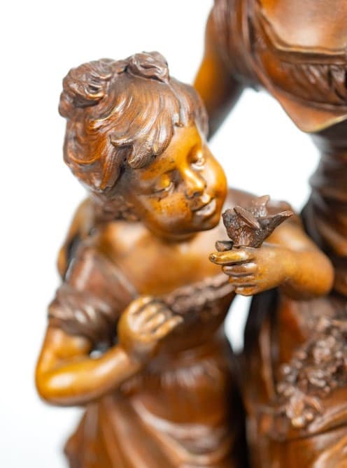 Három darabos bronz patinás fém ötvözet óra szett