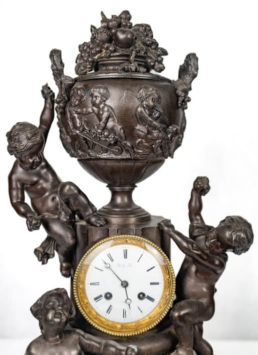 Patinás fém ötvözet kandalló óra