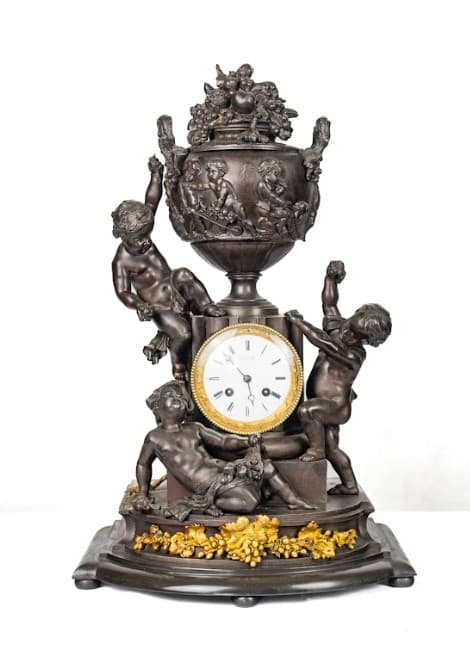 Patinás fém ötvözet kandalló óra