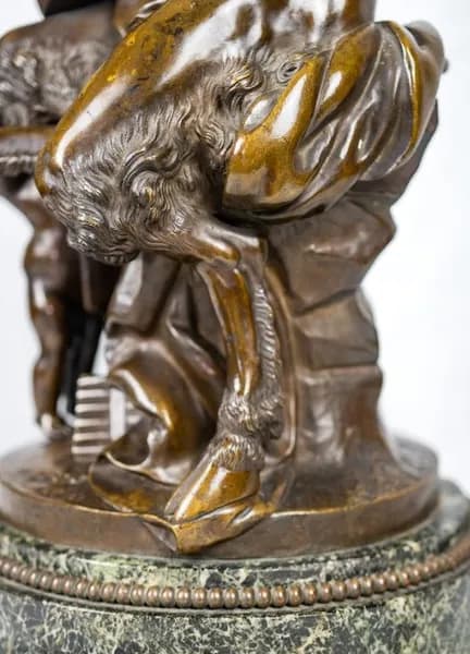 Clodion brown patina bronze sculpture 'Bacchanalia'