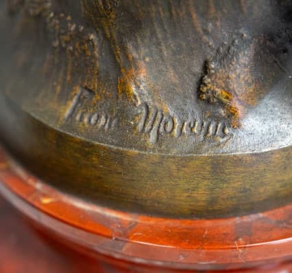 Három részes barna patinás fém ötvözet óra szett 'Le Commerce'  L&F Moreau