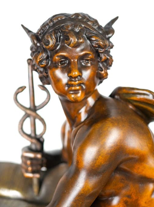 Három részes barna patinás fém ötvözet óra szett 'Le Commerce'  L&F Moreau