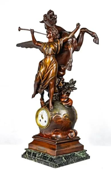 Bronze patinated metal clock - Immortalité
