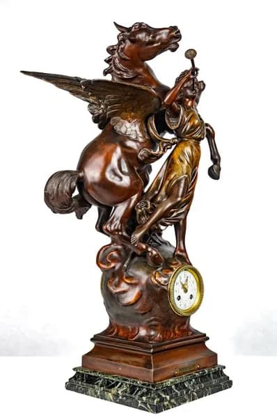 Bronze patinated metal clock - Immortalité