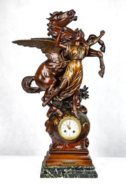 Bronze patinated metal clock - Immortalité