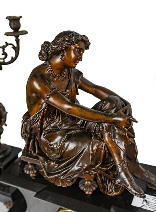 Kandalló óra - Gyertyatartókkal - 2 db