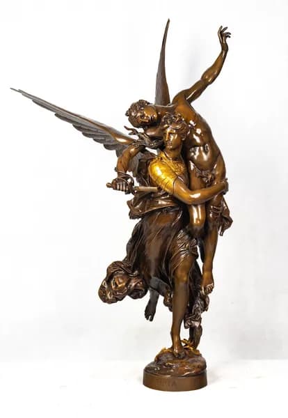 Antonin Mercié Gloria Victis bronze sculpture 107cm 19th century
