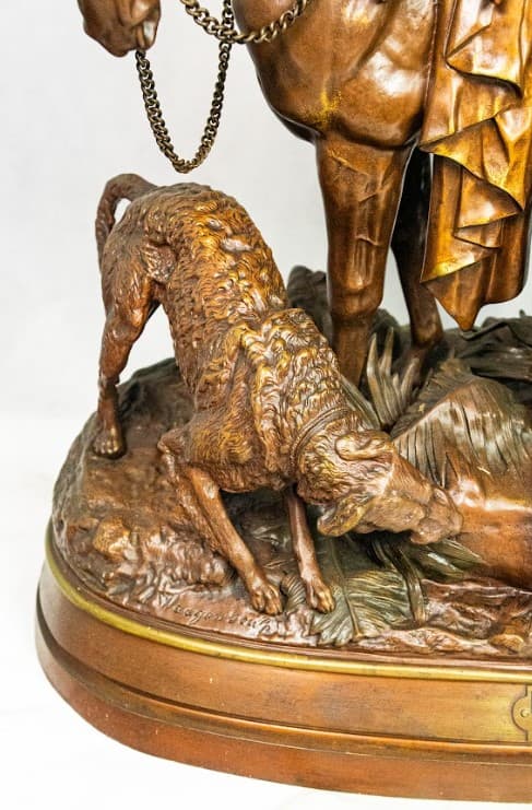 'Kabyle au Retour de la Chasse' bronz szobor