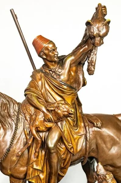 Arthur Waagen 'Kabyle au Retour de la Chasse' bronze sculpture