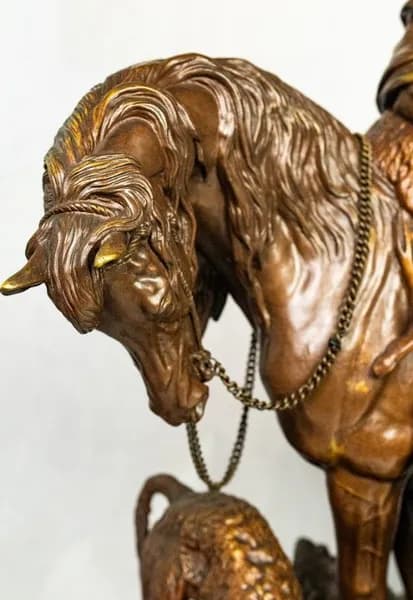 Arthur Waagen 'Kabyle au Retour de la Chasse' bronze sculpture
