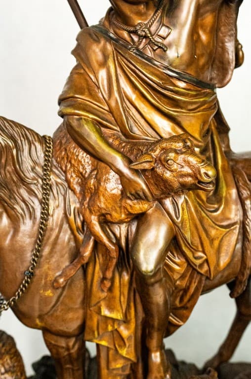 'Kabyle au Retour de la Chasse' bronz szobor