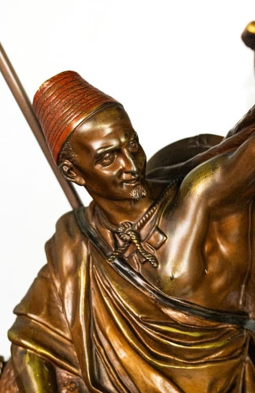 'Kabyle au Retour de la Chasse' bronz szobor