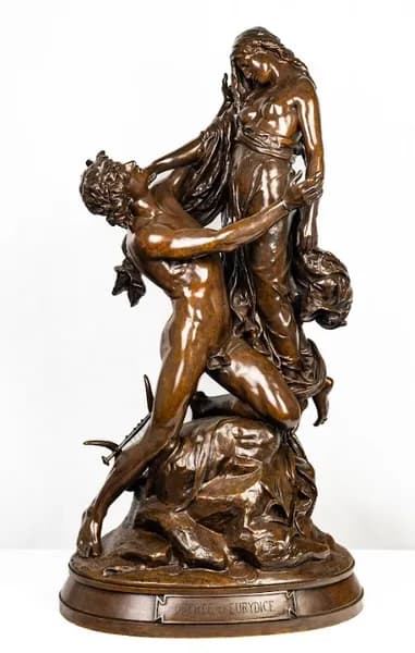 Auguste Paris Orphée et Eurydice bronze sculpture