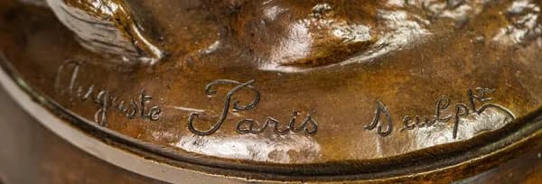 Auguste Paris Orphée et Eurydice bronze sculpture