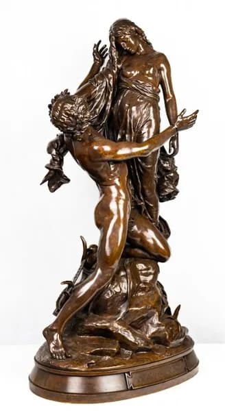 Auguste Paris Orphée et Eurydice bronze sculpture
