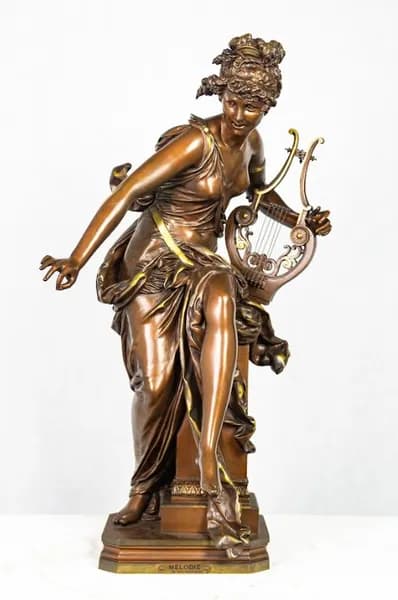 Albert Ernest Carrier-Belleuse Harmonie/Mélodie bronze sculpture
