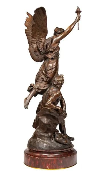 Emile Louis Picault Excelsior bronze sculpture 115cm 19th century