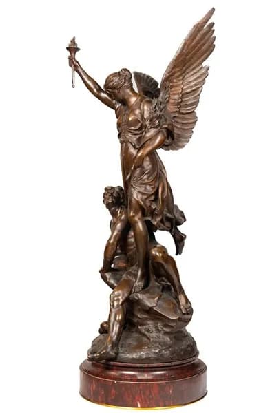 Emile Louis Picault Excelsior bronze sculpture 115cm 19th century