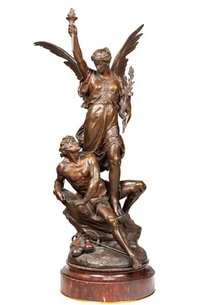 Emile Louis Picault Excelsior bronze sculpture 115cm 19th century