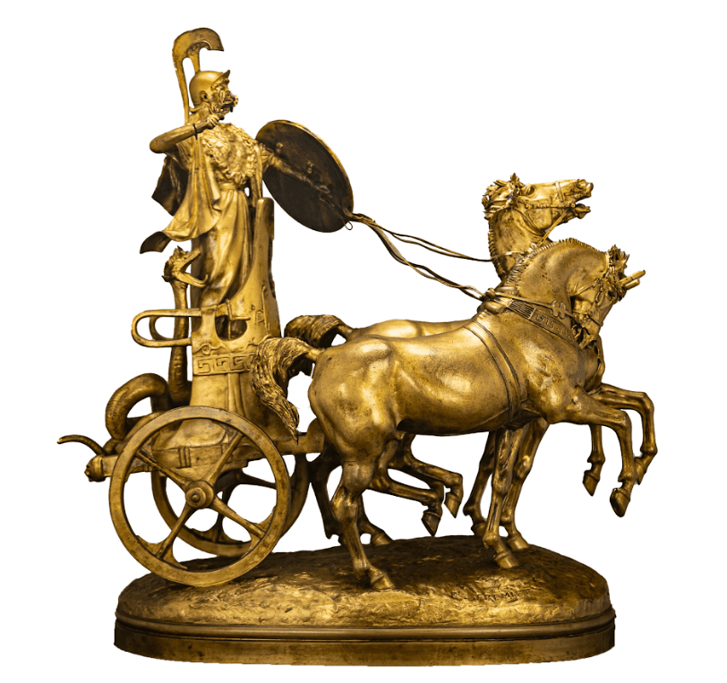 Chariot of Minerva bronz szobor