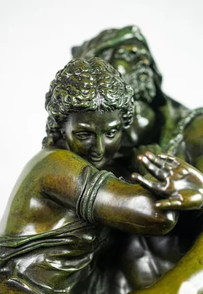 Ernest Rancoulet Hercua et Athena et Cérbéré bronze sculpture