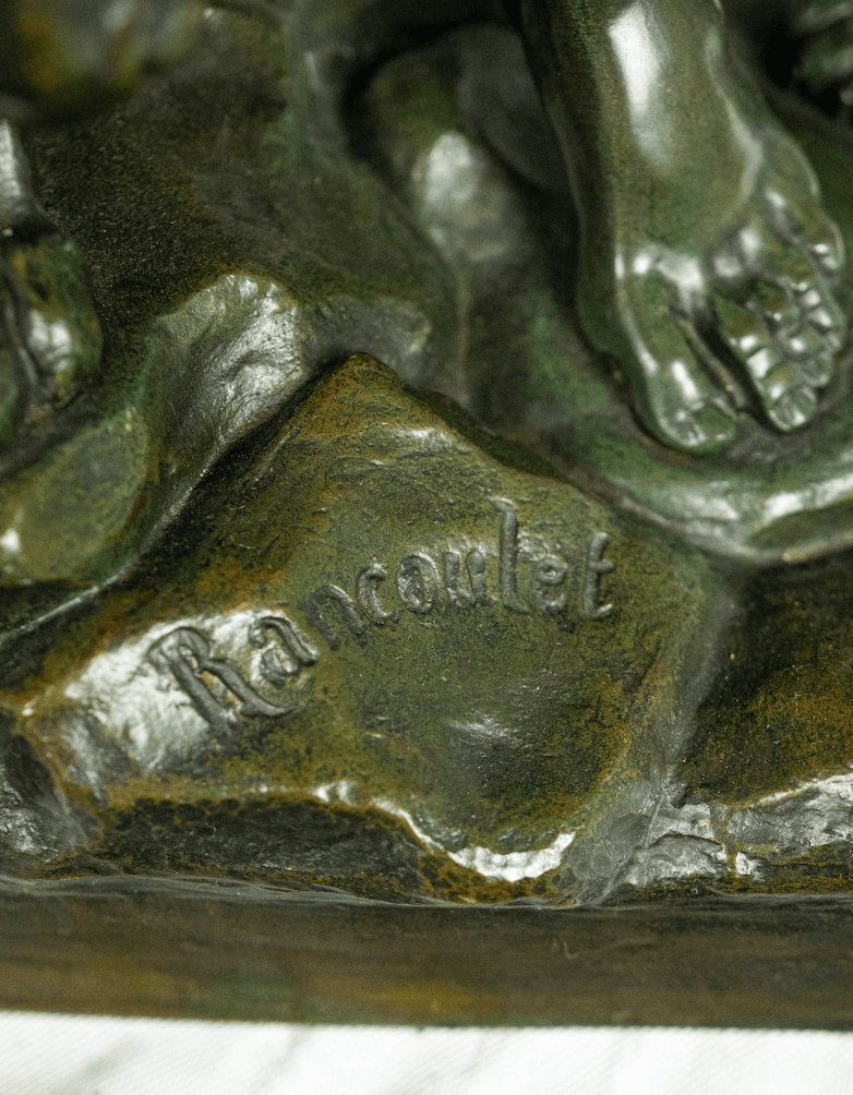 'Hercua et Athena et Cérbéré' bronz szobor