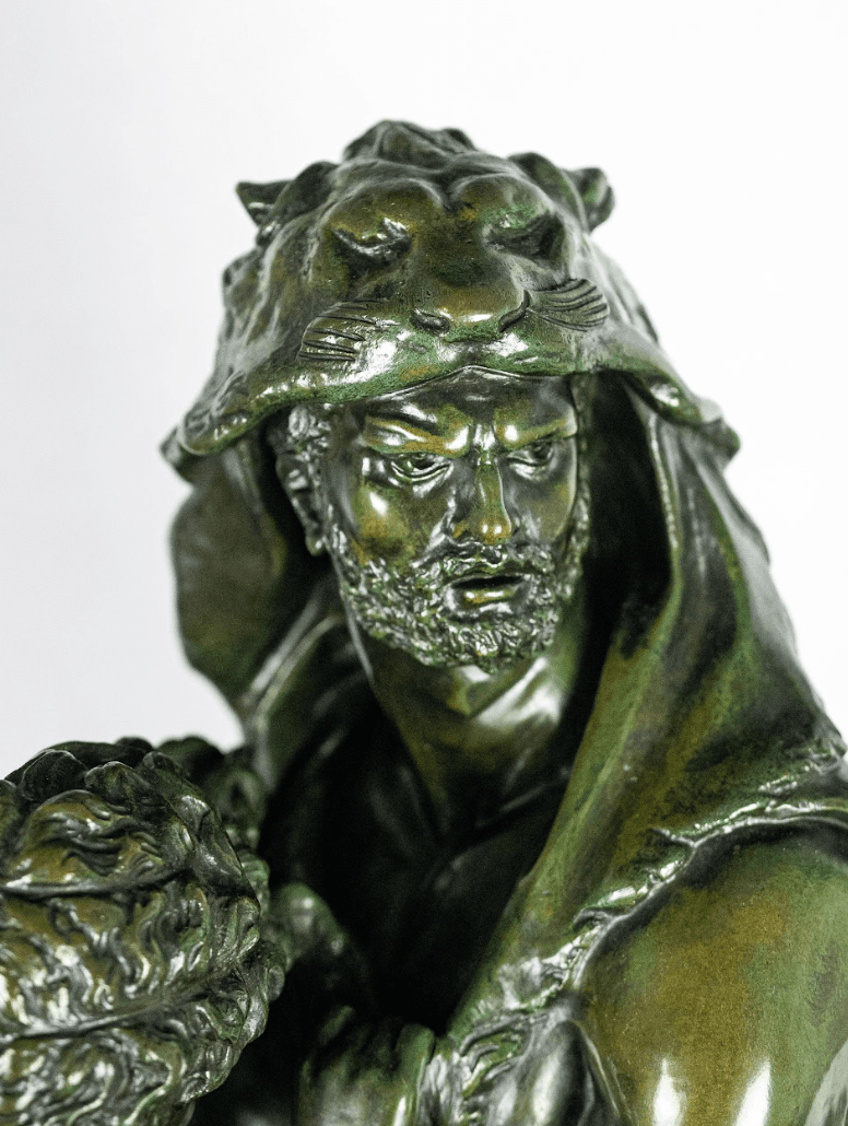 'Hercua et Athena et Cérbéré' bronz szobor