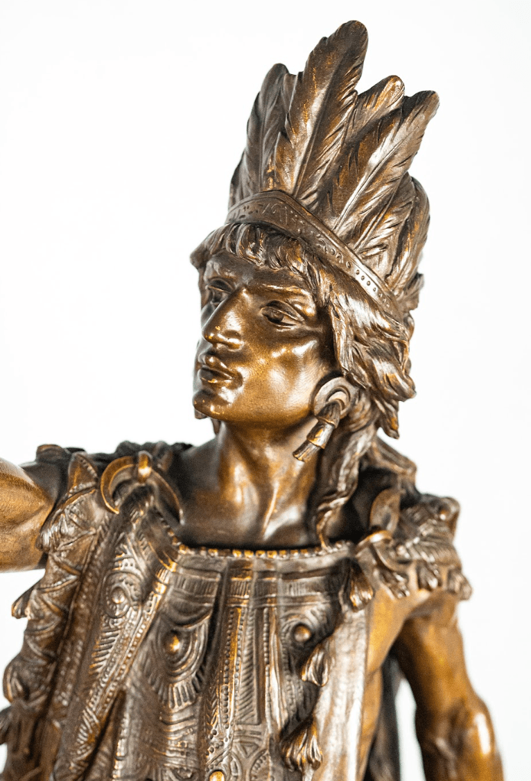 Henri Plé 'Mohikan' bronz szobor