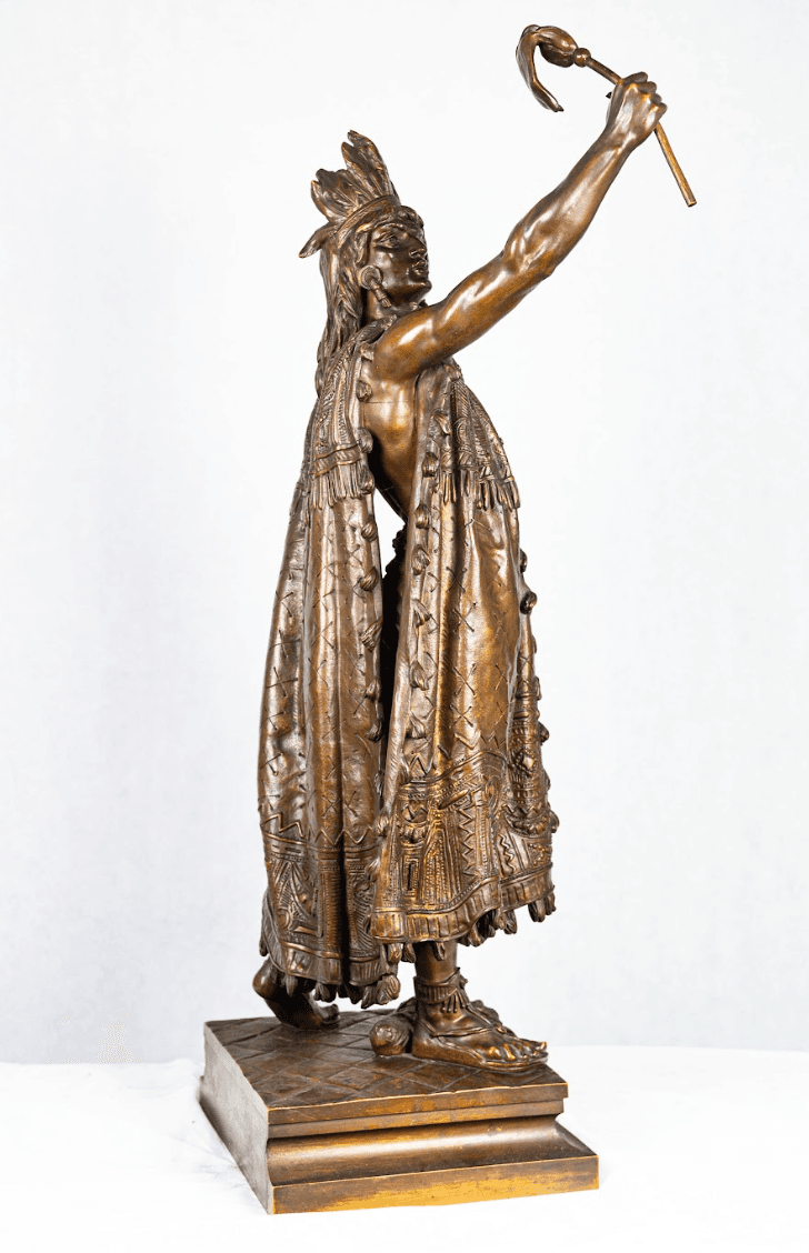 Henri Plé 'Mohikan' bronz szobor