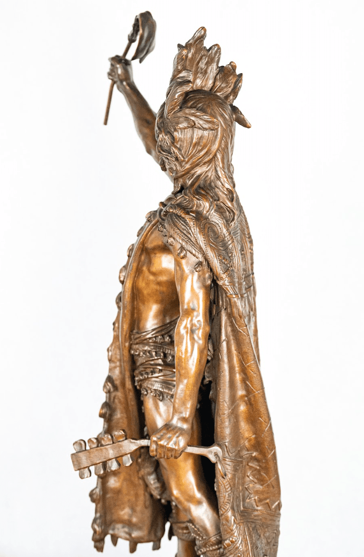 Henri Plé 'Mohikan' bronz szobor