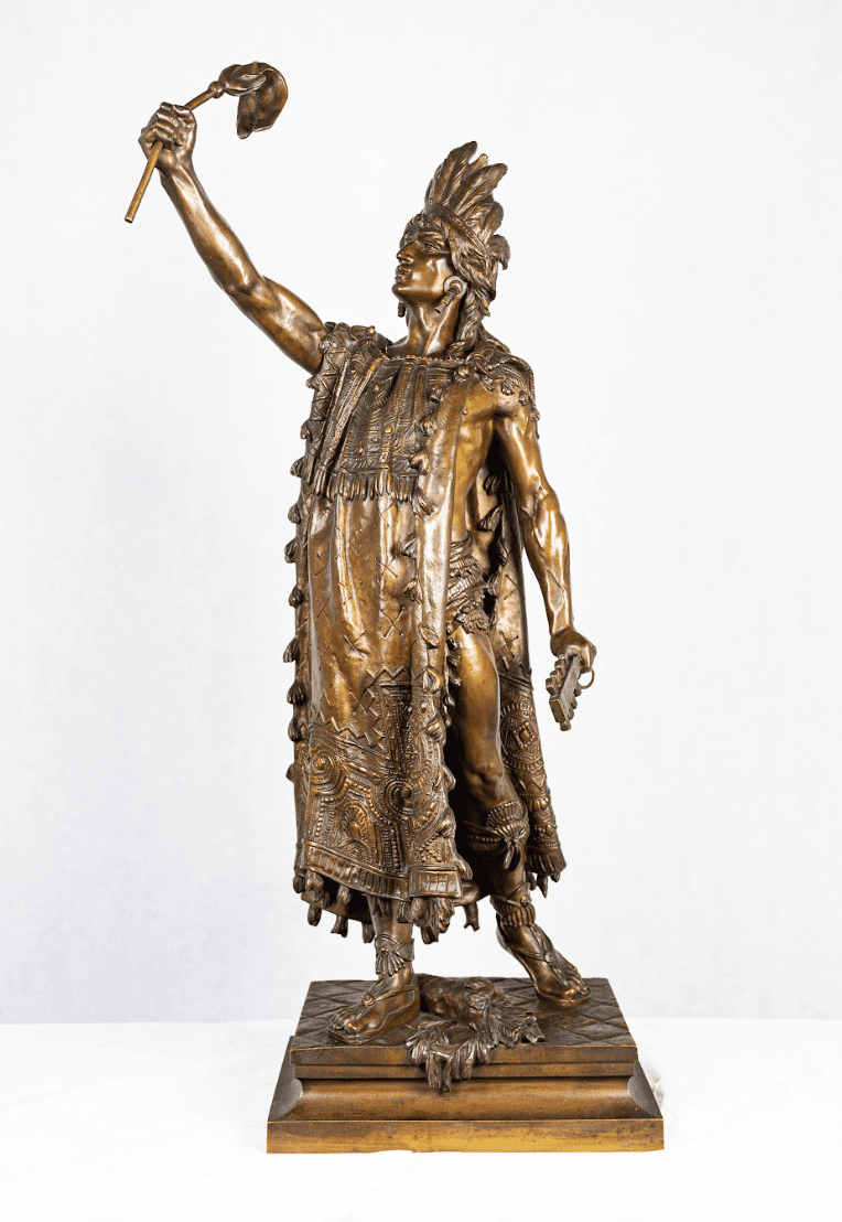 Henri Plé 'Mohikan' bronz szobor