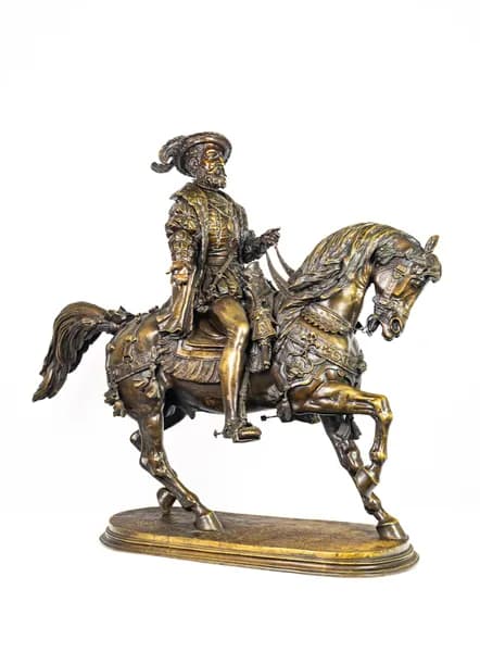 Louis Marie Moris Nobleman on a Horse bronze sculpture