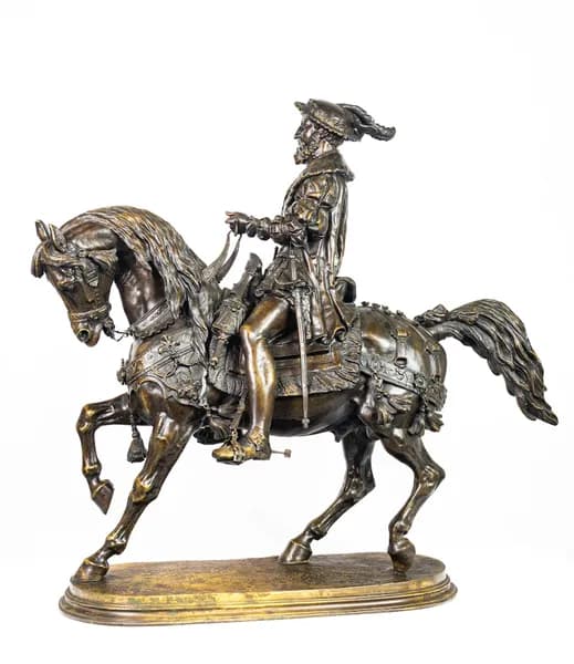 Louis Marie Moris Nobleman on a Horse bronze sculpture