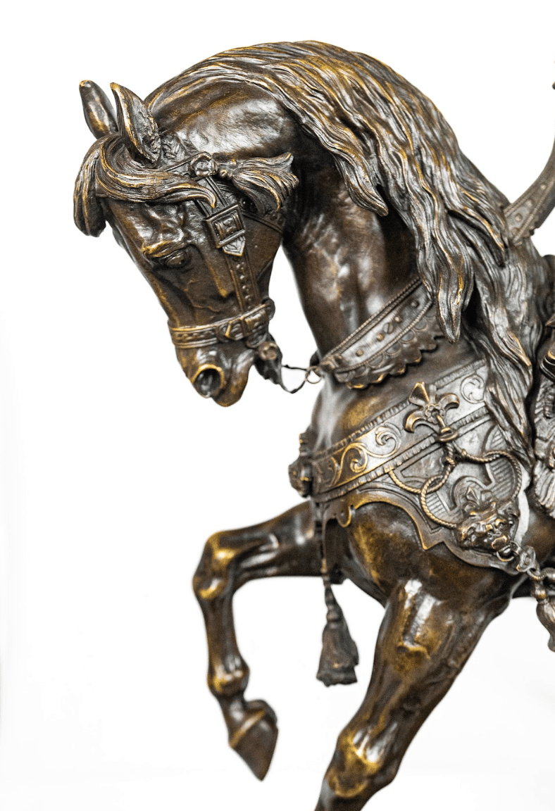 Moris 'Nobleman on a Horse' bronz szobor 19.század