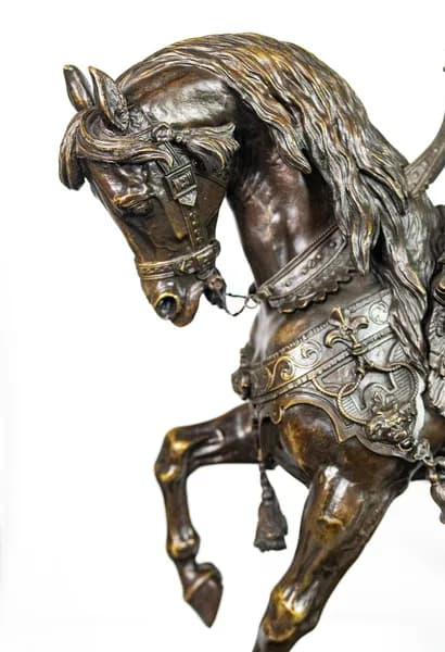Louis Marie Moris Nobleman on a Horse bronze sculpture