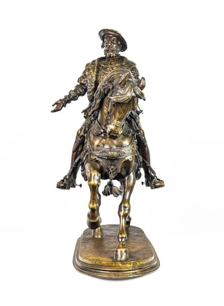 Louis Marie Moris Nobleman on a Horse bronze sculpture