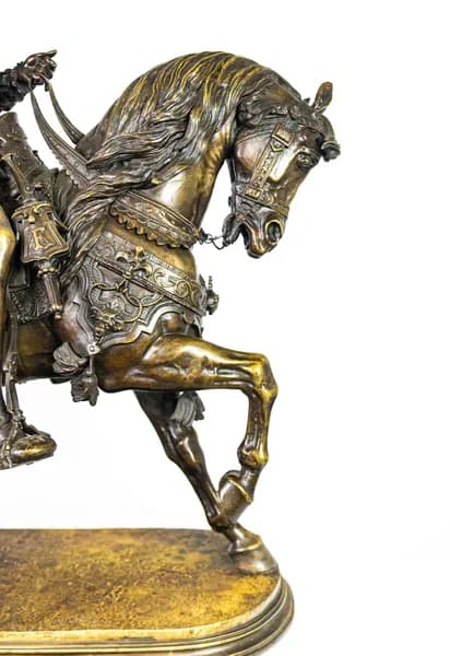 Louis Marie Moris Nobleman on a Horse bronze sculpture