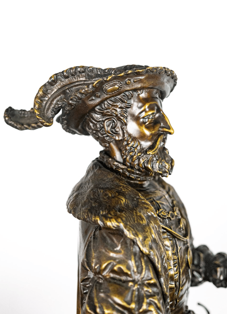 Moris 'Nobleman on a Horse' bronz szobor 19.század