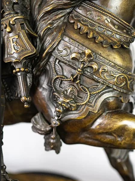 Louis Marie Moris Nobleman on a Horse bronze sculpture