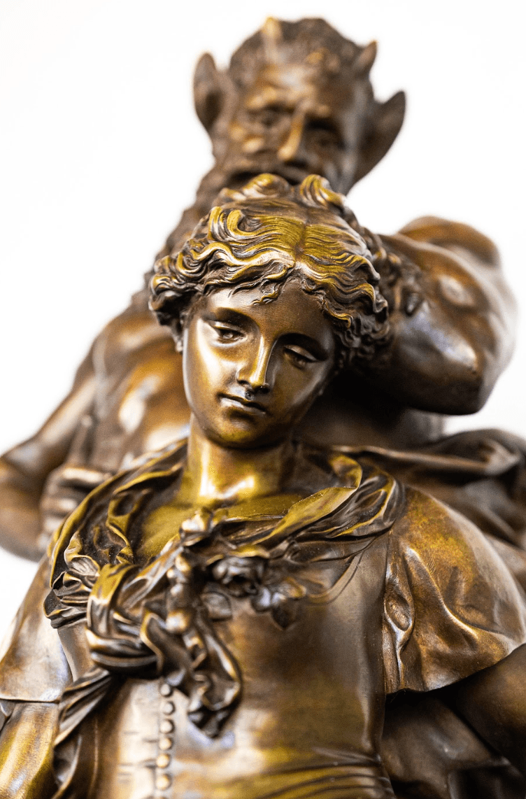 Luca Madrassi 'Pan with Young Maiden ' bronz szobor