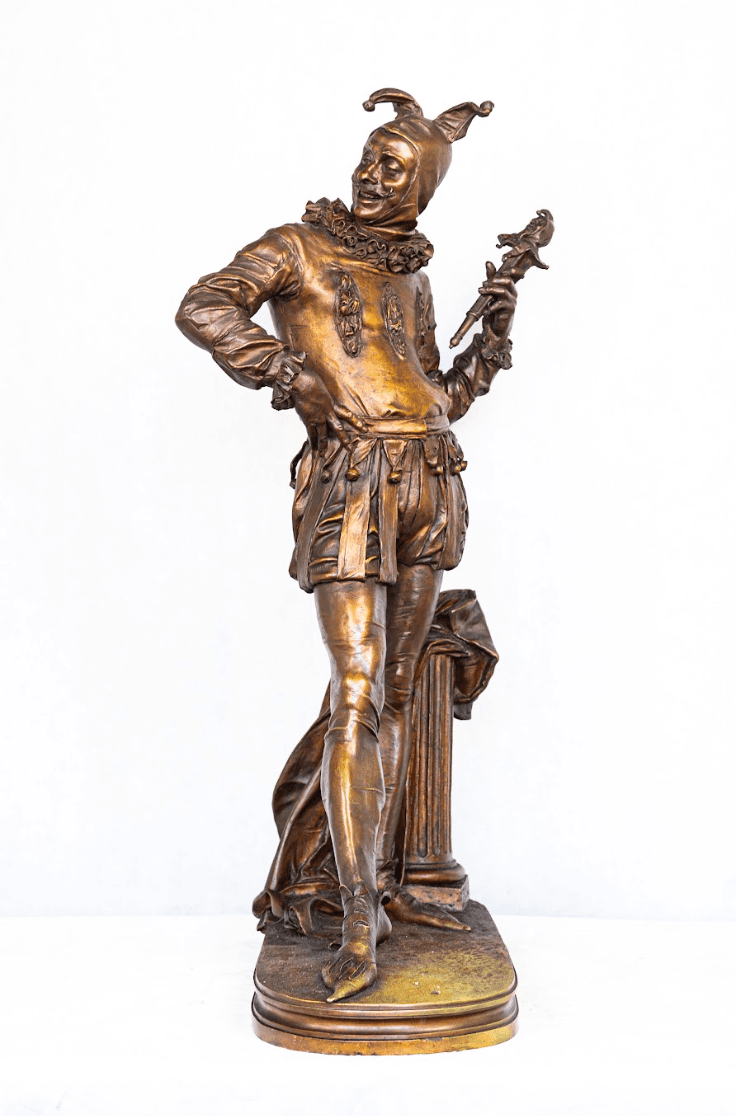 Harlequin a bohóc' bronz szobor