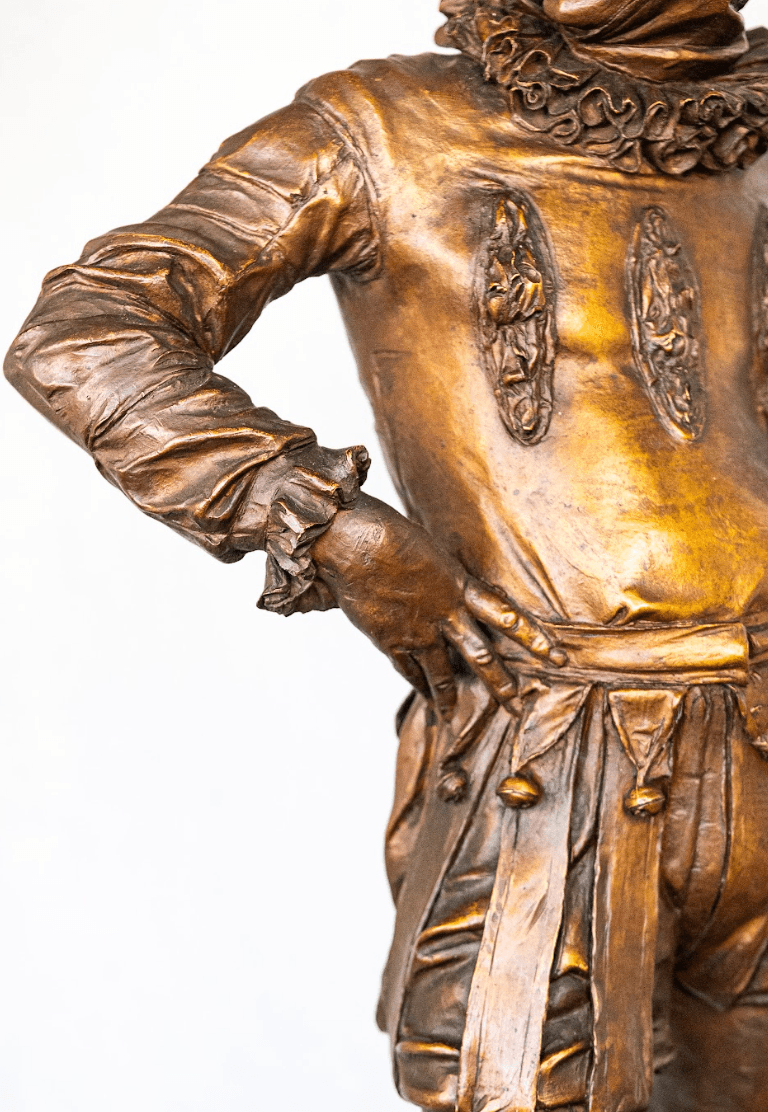 Harlequin a bohóc' bronz szobor