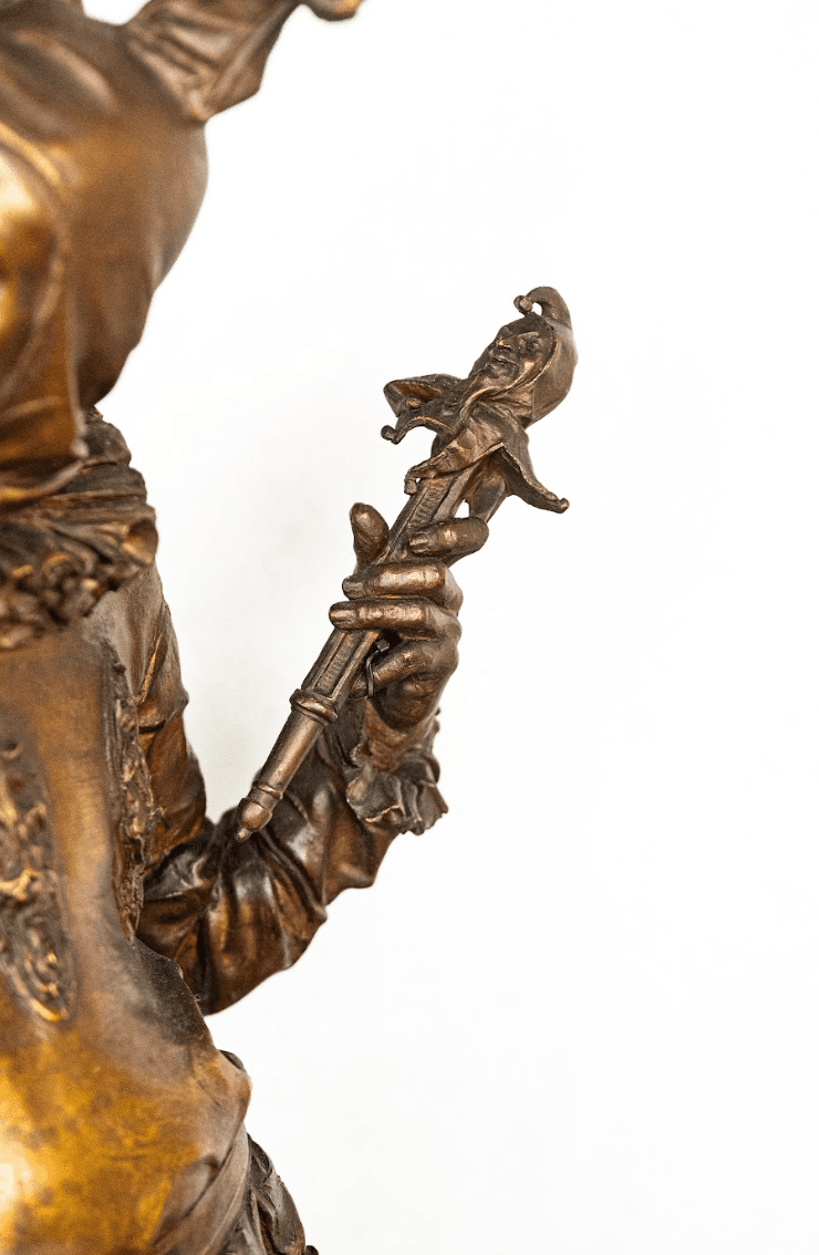 Harlequin a bohóc' bronz szobor