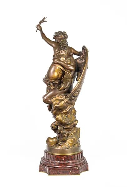 Mathurin Moreau 'Angel and Nymph' bronze sculpture
