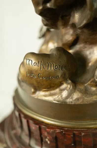 Mathurin Moreau 'Angel and Nymph' bronze sculpture