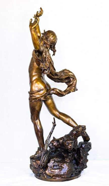 Raoul Verlet 'Orpheus' bronz szobor F.Barbedienne öntőműhely 19.század