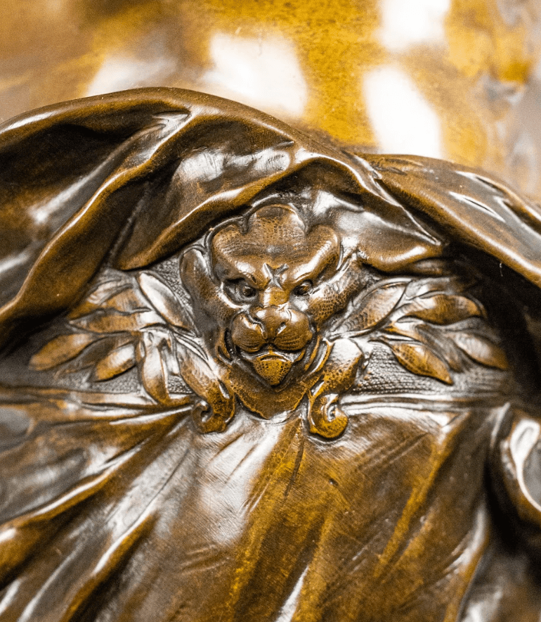 E.Picault 'Sur le Champ du Labeur' bronz szobor 19.század