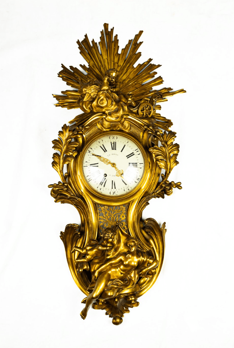 Le Moyne Tűzi aranyozott fali kartel óra 19.század