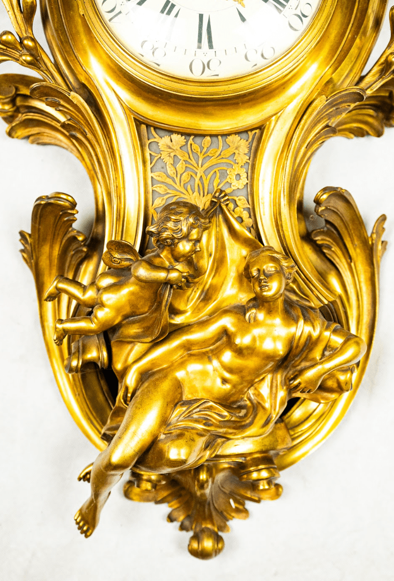 Fire gold-plated wall clock